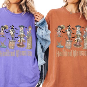 Comfort Colors® Unisex Vintage Disney Halloween %100 Cotton Shirt, Haunted Mansion Tee, Mickey&#39;s Not So Scary Party, Spooky Season Apparel