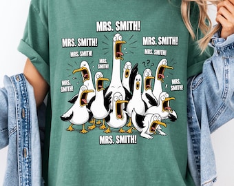 Comfort Colors® Custom Seagulls Teacher Shirt, Funny Teacher Tee, Personalized Teacher Appreciation Gift