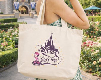Disney Trip Tote Bag - Disney Girls Trip Bag - Mickey Minnie Tote Bag - Disney Travel Tote - Disney Canvas Tote Bag