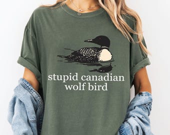 Comfort Colors® Stupid Canadian Wolf Bird Shirt, LGBT Hockey Fan Gift, Heated Movie Sweatshirt Team Hollanov