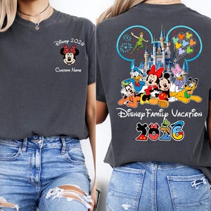 Comfort Colors® Disney 2026 Family Vacation Shirts, Mickey Castle Custom Tees, Disneyland Family Trip Apparel, Matching Disney Gear afbeelding 1