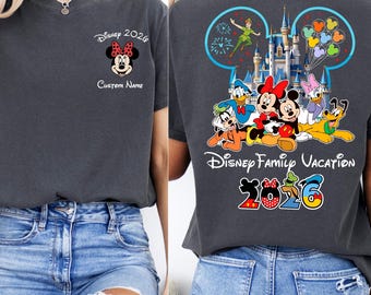 Comfort Colors® Disney 2026 Family Vacation Shirts, Mickey Castle Custom Tees, Disneyland Family Trip Apparel, Matching Disney Gear