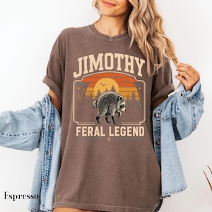 Comfort Colors® Retro Jimothy Raccoon Shirt, Funny Seattle Meme Legend, Feral Animal Tee image 3