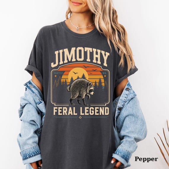Comfort Colors® Retro Jimothy Raccoon Shirt, Funny Seattle Meme Legend, Feral Animal Tee