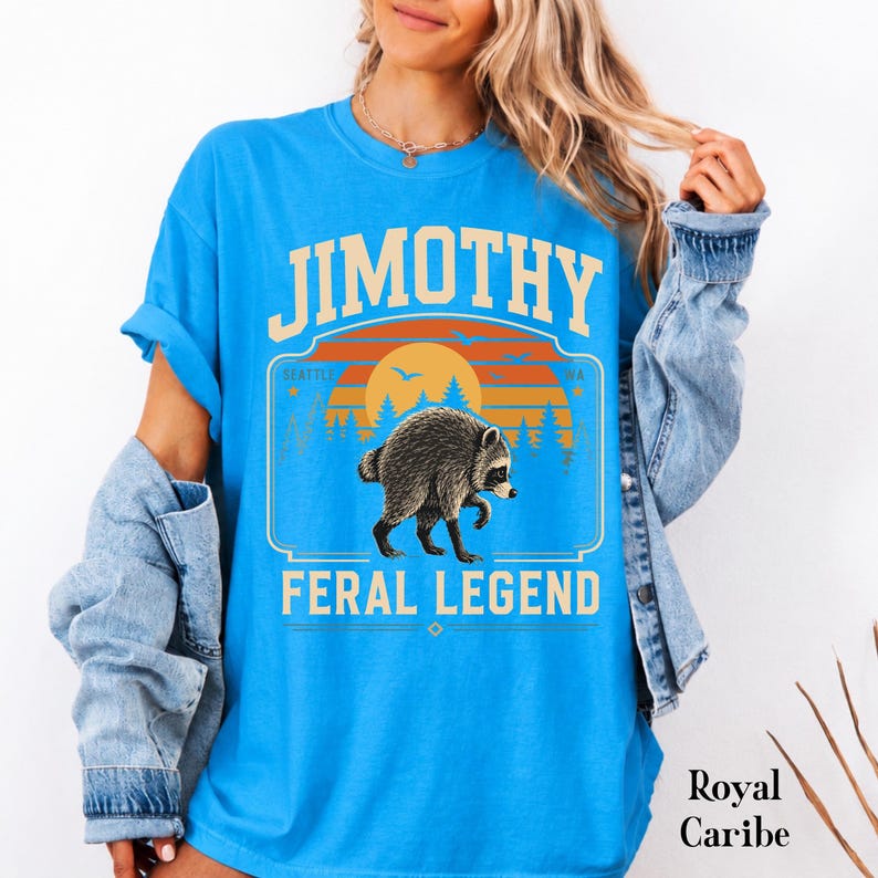Comfort Colors® Retro Jimothy Raccoon Shirt, Funny Seattle Meme Legend, Feral Animal Tee image 8