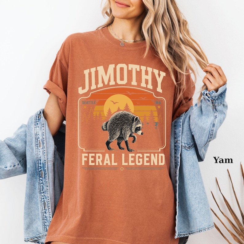 Comfort Colors® Retro Jimothy Raccoon Shirt, Funny Seattle Meme Legend, Feral Animal Tee image 20