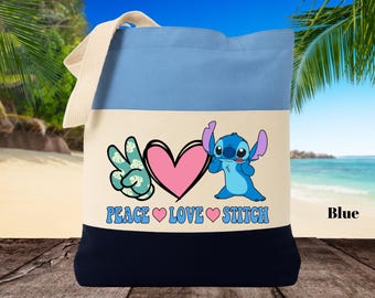 Personalized Lilo & Stitch Canvas Tote Bag – Disney Trip Gift