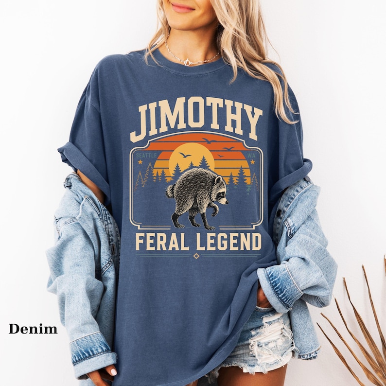 Comfort Colors® Retro Jimothy Raccoon Shirt, Funny Seattle Meme Legend, Feral Animal Tee image 17