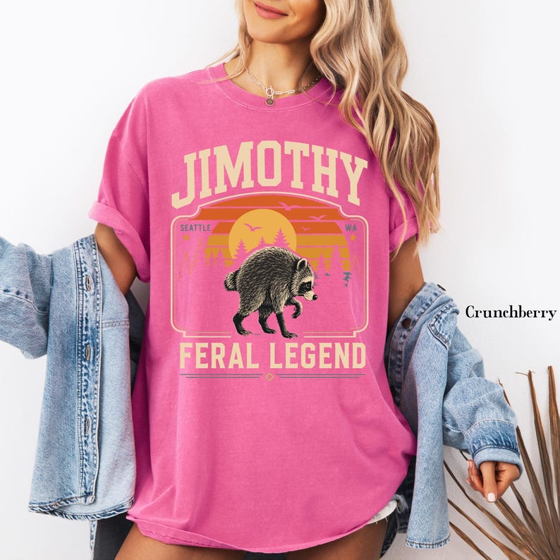 Comfort Colors® Retro Jimothy Raccoon Shirt, Funny Seattle Meme Legend, Feral Animal Tee image 11