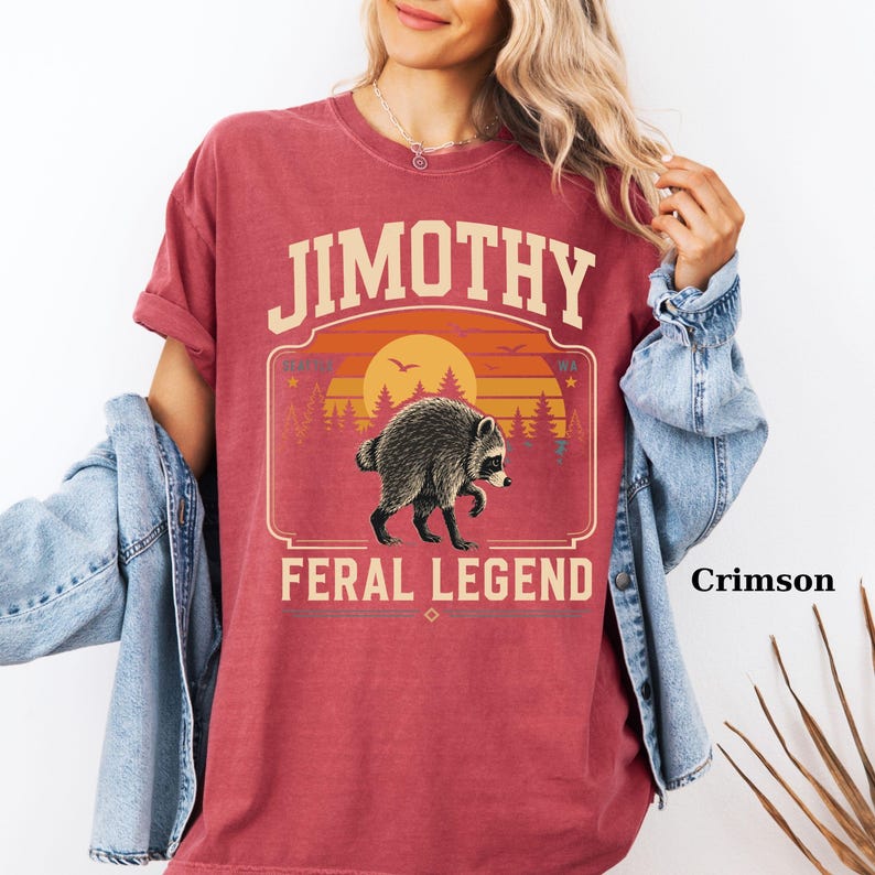 Comfort Colors® Retro Jimothy Raccoon Shirt, Funny Seattle Meme Legend, Feral Animal Tee image 16