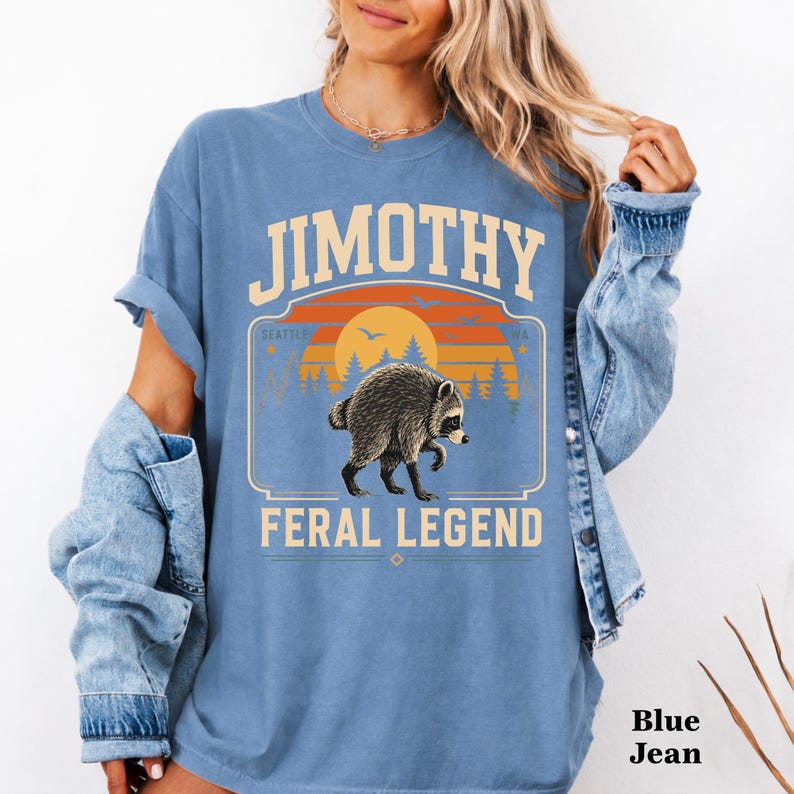 Comfort Colors® Retro Jimothy Raccoon Shirt, Funny Seattle Meme Legend, Feral Animal Tee image 7