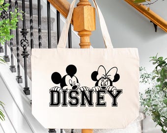 Personalized Disney Tote Bag, Mickey Mouse & Minnie Mouse, Family Vacation Gift