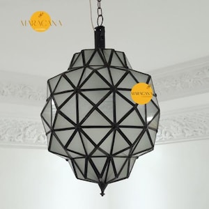 Brass Pendant Lamp | Moroccan Home Decor | Hanging Lamp | Ceiling Lights | Candle Holder | Bedroom Lamp | Boho Decor