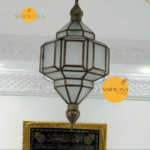 Handmade Moroccan Brass Pendant Light - Engraved Chandelier