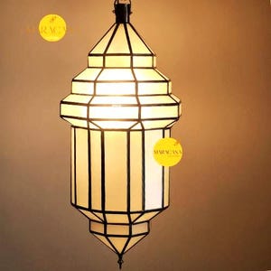 Brass lamp Milky glass|Moroccan lantern lamp|Moroccan lighting style|Moroccan pendant light|Moroccan ceiling lights