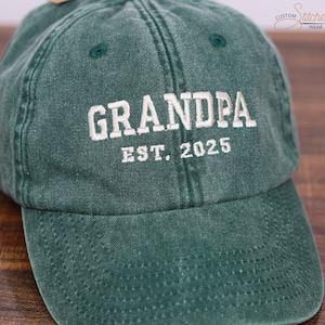 Personalised Embroidered Grandpa Hat, Custom Est Year Caps for Grandpa, Vintage Baseball Cap for Grandfather, Grandpa 80th Birthday Gifts