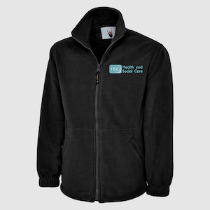 Embroidered Health and Social Care Fleece Jacket. Personalised Nurse Name Fleece Jackets, Healthcare Workers Staff Uniform, Gifts for Nurse