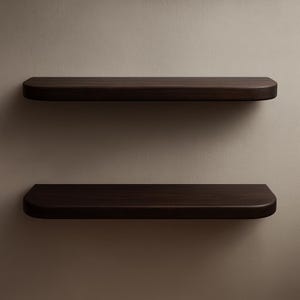 Rounded Edge Floating Shelf – Elegant Wooden Wall Shelf, Rustic Mantel Display, Strong and Stylish Home Décor Accent