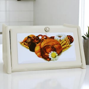 Wooden Bread Box &quot;Bun&quot; – Rustic Bread Storage Container, Kitchen Organizer, Farmhouse Style, Perfect New Home Gift