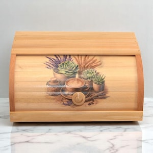 Rustic Wooden Bread Box – Stylish Bread Storage for Your Kitchen, Farmhouse Decor