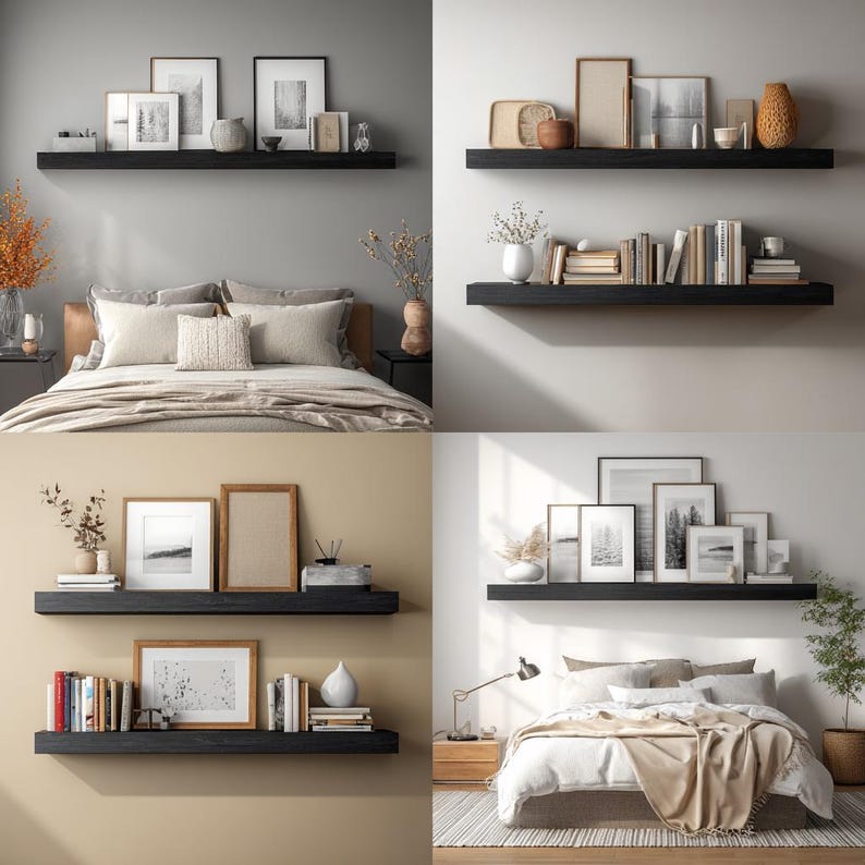 Picture of Modern Floating Shelf – Minimalist Wooden Wall Display - Etsy