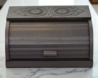 Eco-friendly Wooden Bread Box, Handmade Beechwood Bread Storage, Large Kitchen Organizer, Modern Rustic Style