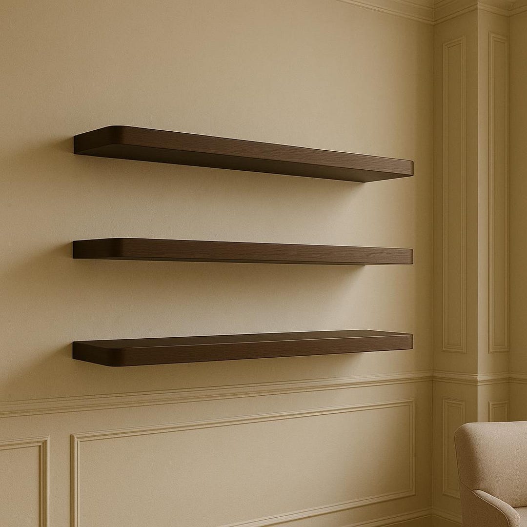 Shelf Rounded Edges Solid Wood Floating Shelf Rounded Edges – Rustic Mantel Décor, Modern ...