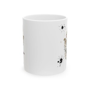 Abstract Skull Art Mug | Ink Splatter Ceramic Coffee Cup
