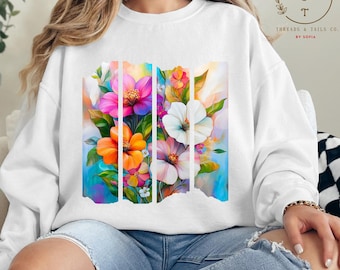 Preppy Floral Brushstroke PNG, Boho Floral PNG, Floral Mama Png, Summer Vibes Png, Spring Flowers Png, Wildflower Png, Boho Summer Png