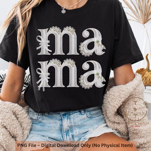 Mama White Lace Bow png,  Lace Coquette Bow png, mama png, mother png,, Spring png, floral Lace bow png, Lace Embroidery Girly, mama varsity