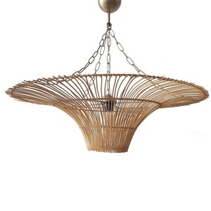 Trendy Rattan, Macrame - Jute - Bamboo - Wicker Pendant Light. Chandelier for Living Room, Bedroom, Office, Restaurant, Hotel, Cafeteria