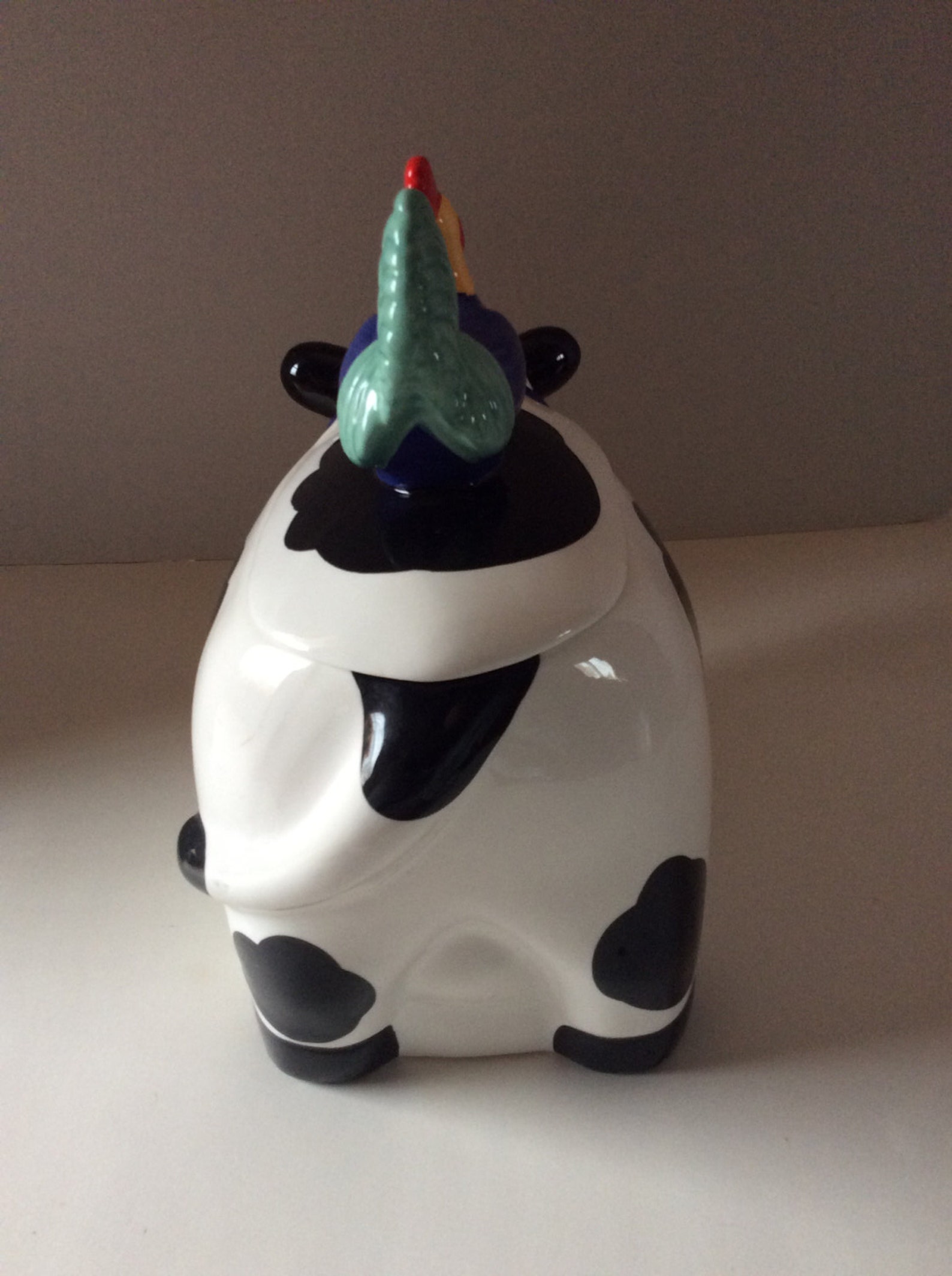 Vintage Cow Cookie Jar with Rooster Certified International Etsy