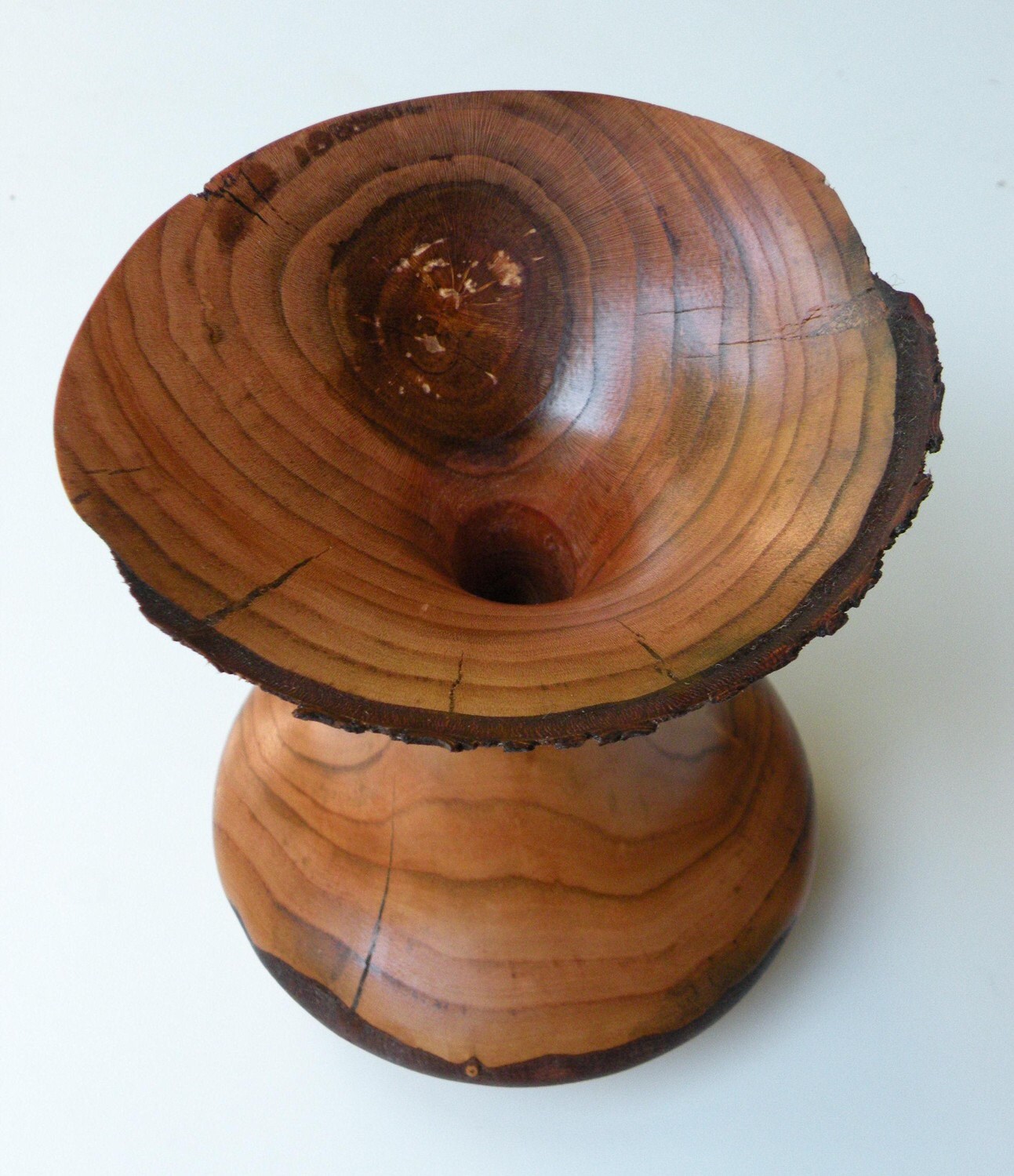 Peach Wood Vase/Unusual Knots and Grain/hand turned Etsy