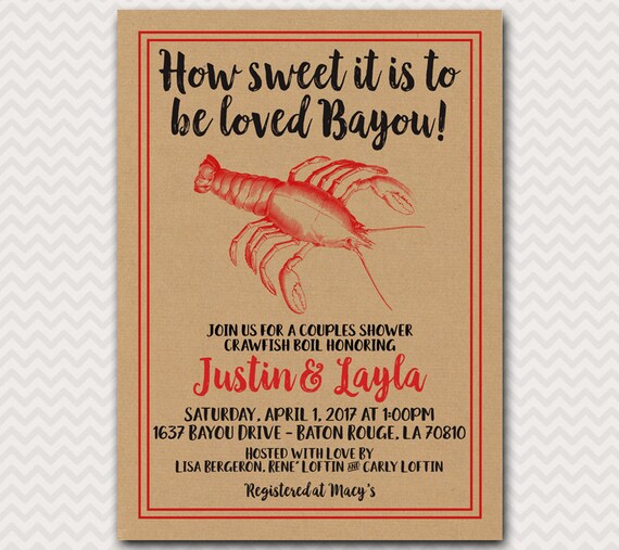Crawfish Boil Engagement Party Invite Couples Shower Etsy