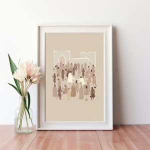 Woman Touches Jesus DIGITAL DOWNLOAD, Jesus Healing Bible Art, God heals Modern Bible Verse Jesus print Wall Art Bible Sketch Boho Scripture