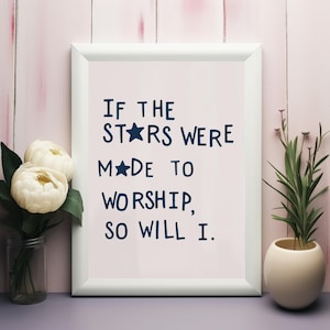 Minimalist Christian Wall Art Psalm 148:3-6 Print Celestial Art Navy Christian Poster God Art Trendy Bible Art - Printable Instant Download