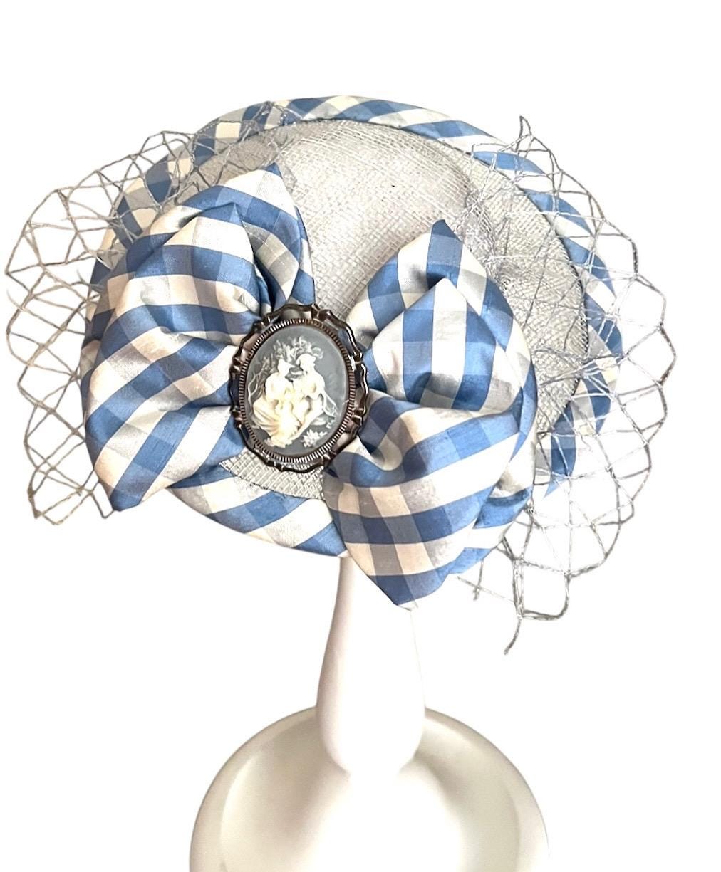 Bridgerton style hat - Elegant Blue and White Lace Hair Accessory Wedding Accessories Inspired By Bridgerton | Lace & Favour main image 4