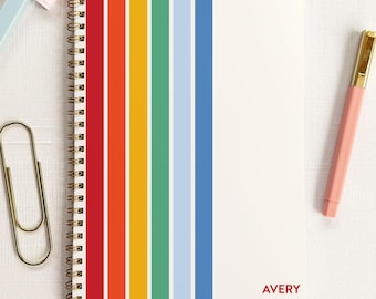 Agenda escolar personalizada con rayas arcoíris, cuaderno de espiral para adolescentes y estudiantes de secundaria y bachillerato.