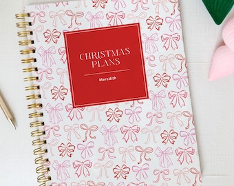 Five Year Christmas Planner, Personalized Grandmillennial Holiday Organizer, 100 pages, Hard or Soft Cover