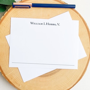 Klassische Gentlemen's Stationery, 10 personalisierte flache Grußkarten mit Umschlägen, professionelles Geschenk für Doktor, Doktor, Professor, Doktor
