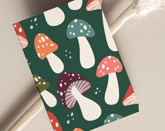 Mini tarjeta de felicitación con forma de hongo, pequeña tarjeta en blanco con temática de bosque, papelería otoñal de estilo preppy.