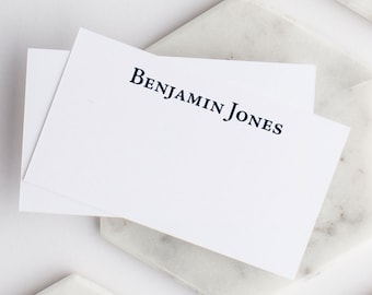 Gentlemen's Personalized Enclosure Cards, Set of 25 Masculine Gift Enclosure Flat Note Cards or Calling Cards