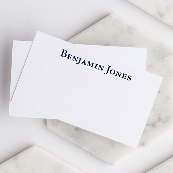Gentlemen's Personalized Enclosure Cards, Set of 25 Masculine Gift Enclosure Flat Note Cards or Calling Cards