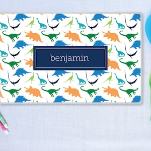Dinosaur Personalized Kids Placemat, Laminated Placemat, Gift for Boy or Girl