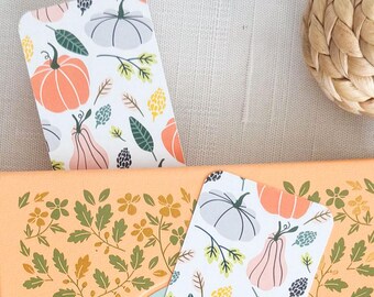 Marcapáginas de calabaza con estampado otoñal, un bonito regalo para amantes de los libros.