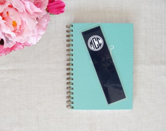 Monogram Laminated Bookmark, Personalized Gift, Custom Colors, Gift for Reader, Book Lover Gift, Book Accessory