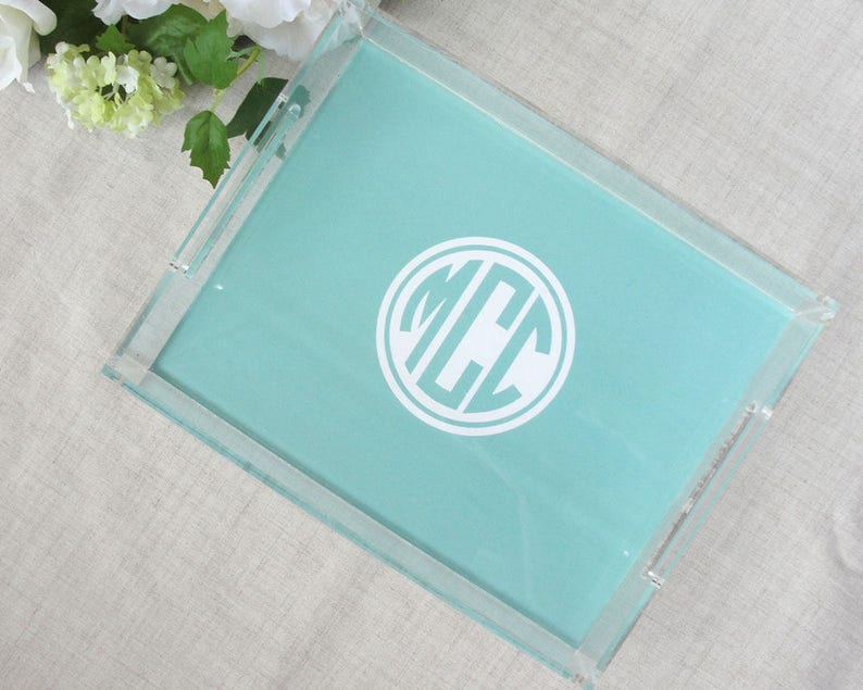 Monogram Lucite Tray Personalized Acrylic Tray Medium Tray Etsy