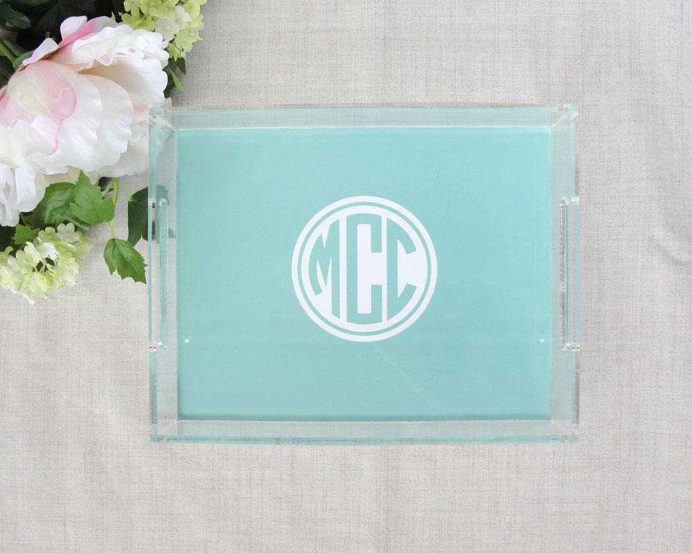 Monogram Lucite Tray Personalized Acrylic Tray Medium Tray Etsy