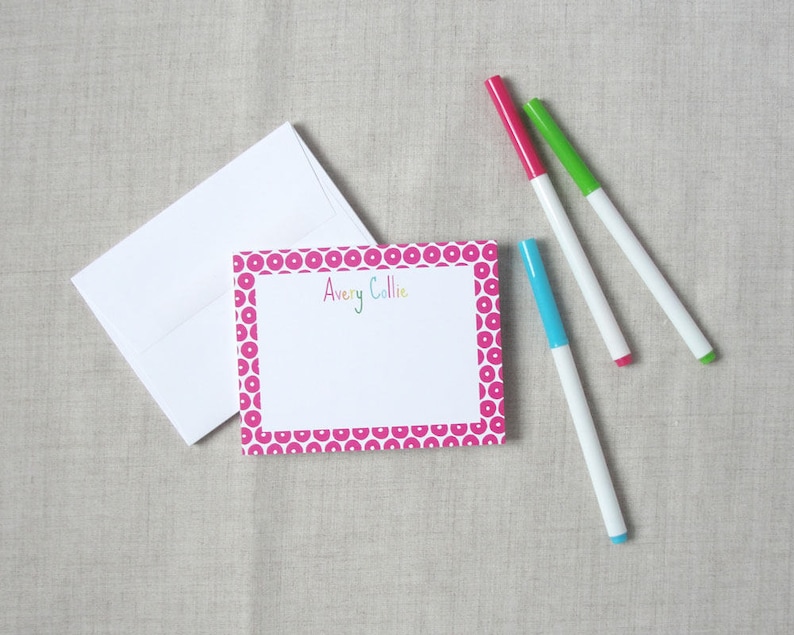 Personalized Childrens Stationery Custom Preppy Kids Thank Etsy