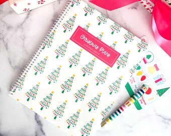 Personalized Festive Patterned Holiday Planner, 5 Year Personalized Christmas Organizer, 100 pages, Hard or Soft Cover, Physical Spiral Book